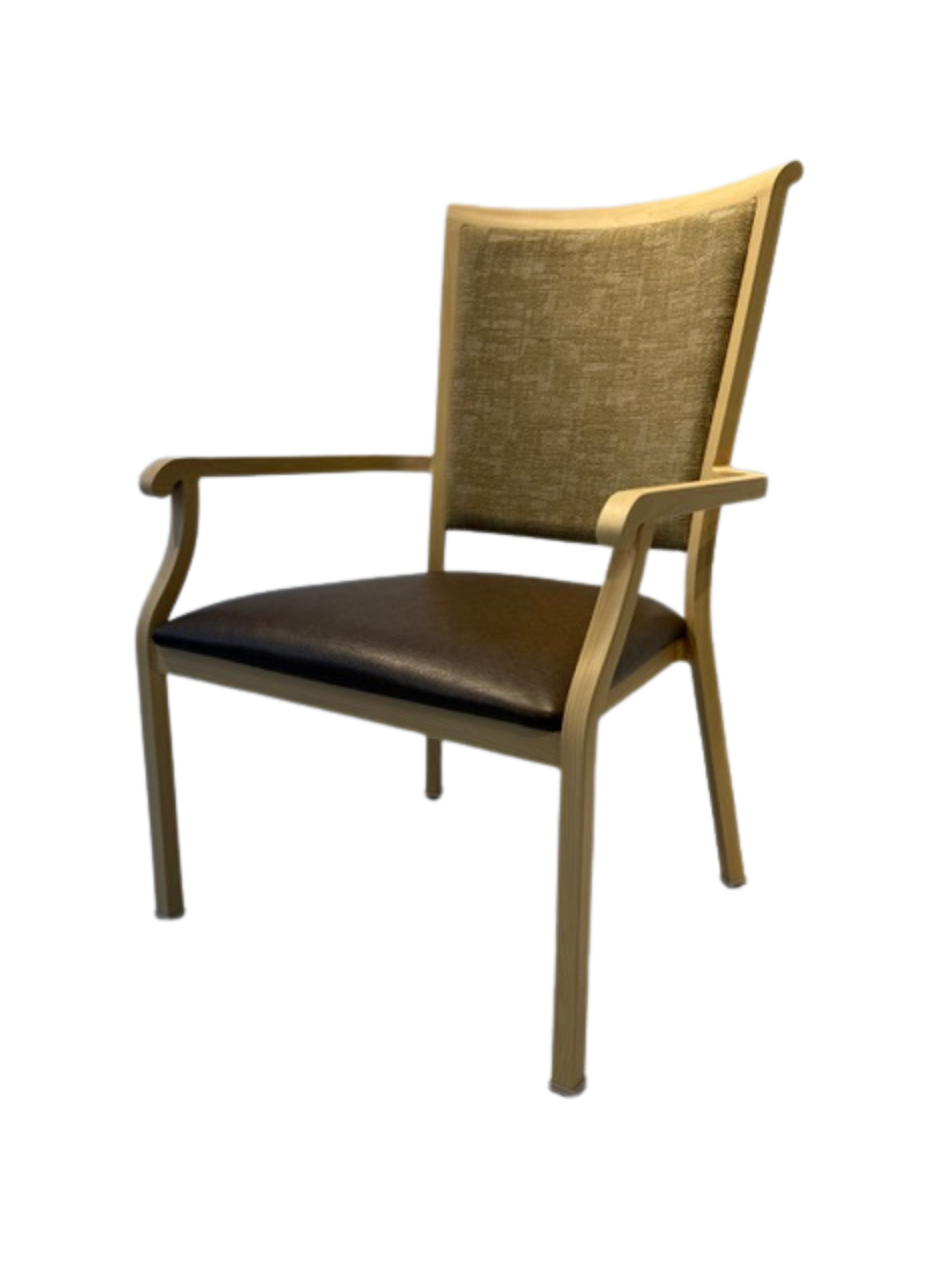 Randolph Faux Woodgrain Metal Bariatric Dining Chair