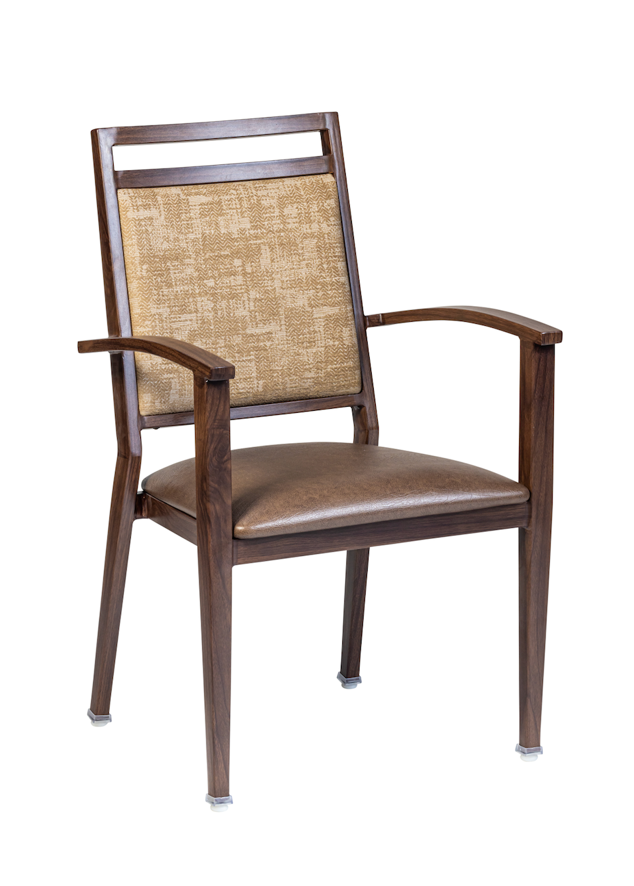 Ryno Faux Woodgrain Metal Dining Chair